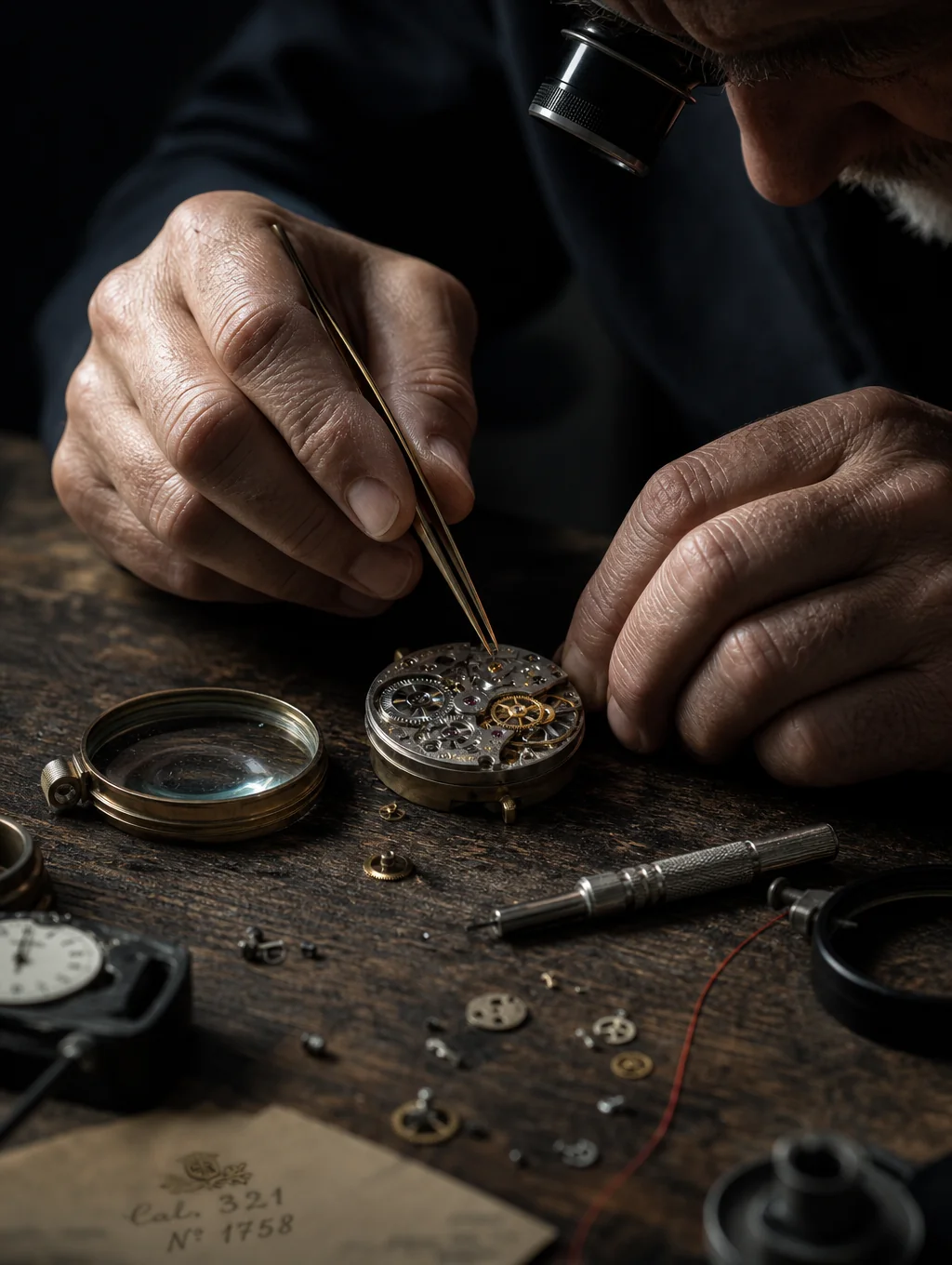 Velmont horological watch assembly and OEM inspection under atelier magnification