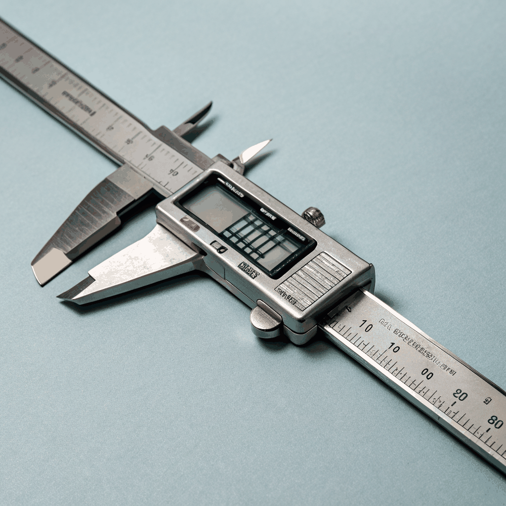 Precision electronic caliper measuring watch component dimensions